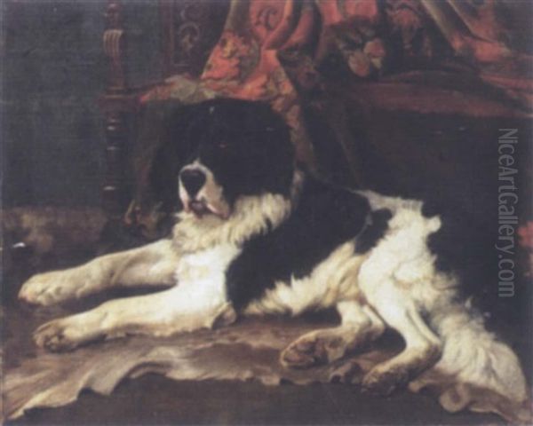 The St. Bernard Oil Painting by Wright Barker