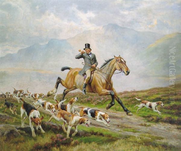 John Peel With The Blencathra Oil Painting by Wright Barker