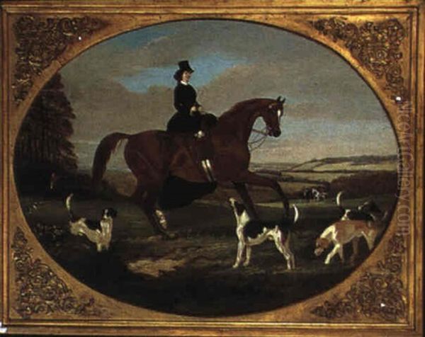 A Lady Out Hunting, Said To Be Empress Of Austria Oil Painting by George Barker