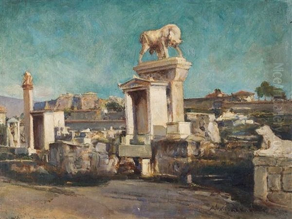 Kerameikos Of Athens Oil Painting by Alexander Barkoff