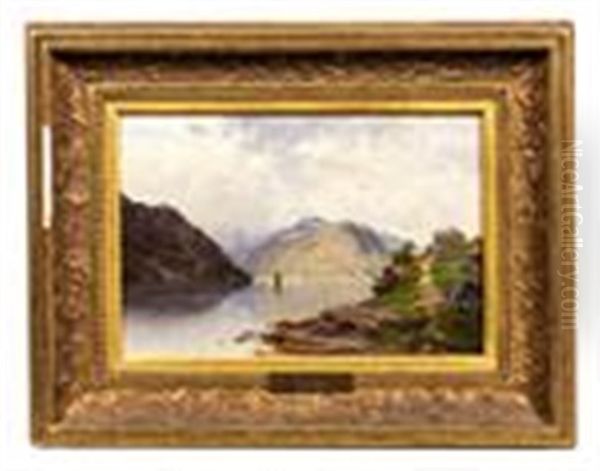 Fra Hardanger Fjord Oil Painting by Philip Barlag