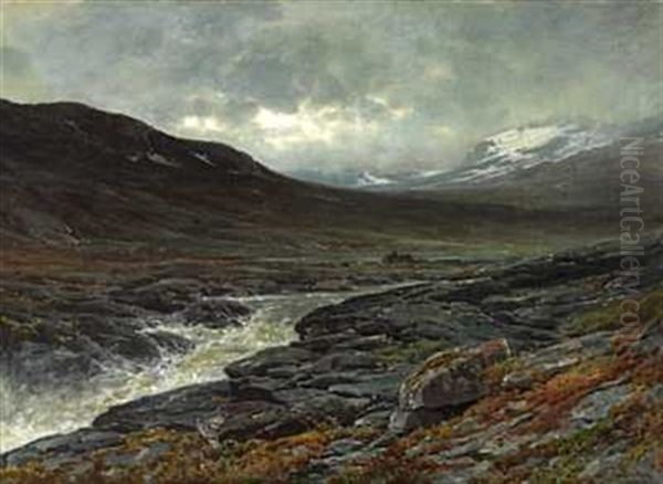 Fra Hoyfjellet Oil Painting by Philip Barlag