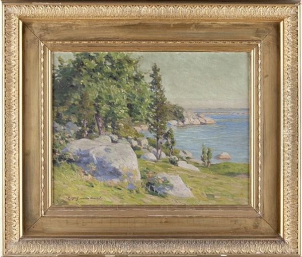 Rocky Coastline Oil Painting by Edward Herbert Barnard