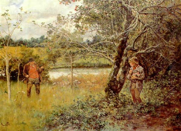 Scrumping Oil Painting by Frederick Barnard