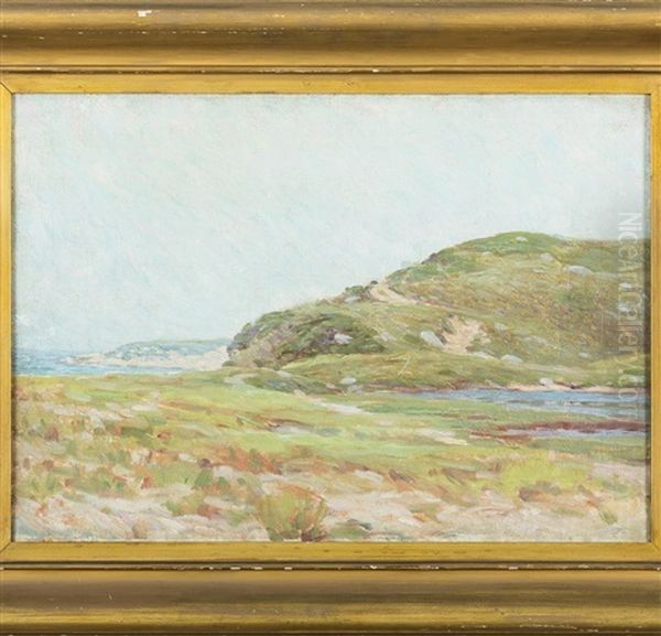 Shore Scene With Grassy Dunes Oil Painting by William H. (Rev.) Barnard