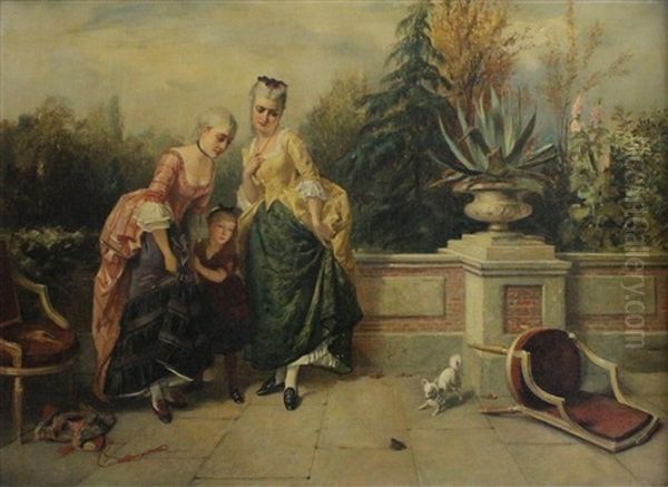 Exterior Scene Oil Painting by Edward Charles Barnes