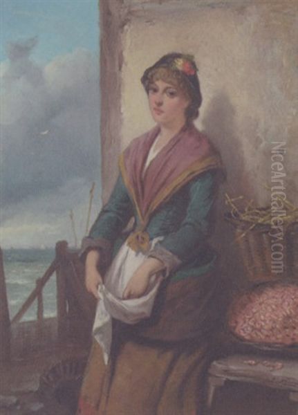 The Fisher Girl Oil Painting by Edward Charles Barnes