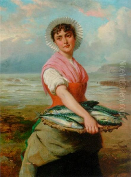 The Fishergirl Oil Painting by Edward Charles Barnes