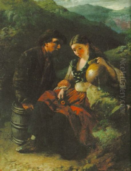 The Suitor Oil Painting by Edward Charles Barnes