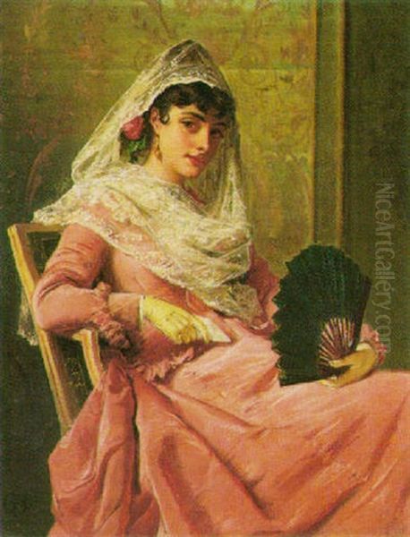 Flirtation Oil Painting by Edward Charles Barnes