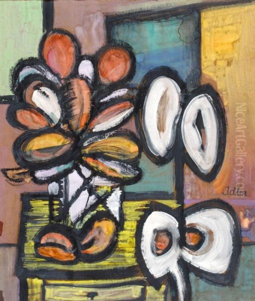 Flowers Oil Painting by Jankel Adler