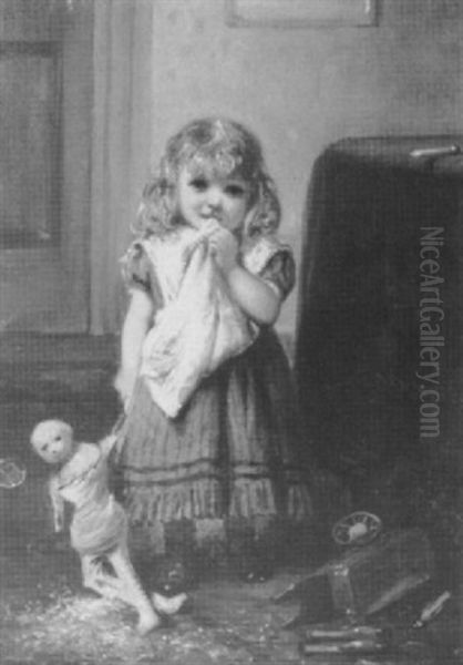 The Broken Doll Oil Painting by Edward Charles Barnes