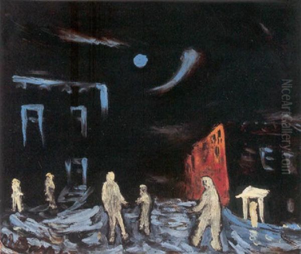 Moon Family Oil Painting by Matthew Rackham Barnes