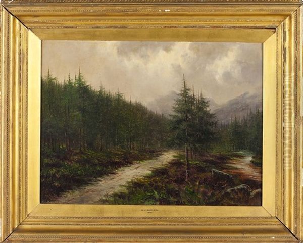 Forest Oil Painting by Samuel John Barnes