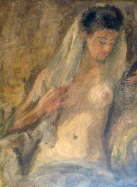 Femme Au Drape Oil Painting by Jean Alfred Adler