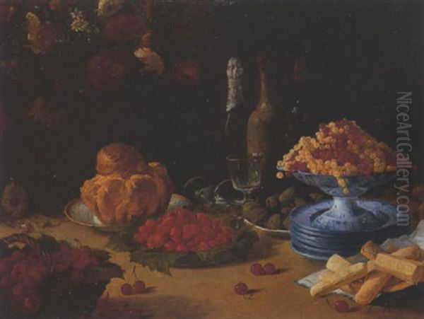 Le Dessert Oil Painting by Louis Benoit Barnet