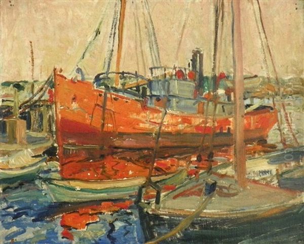 The Red Boat Oil Painting by Thomas P. Barnett