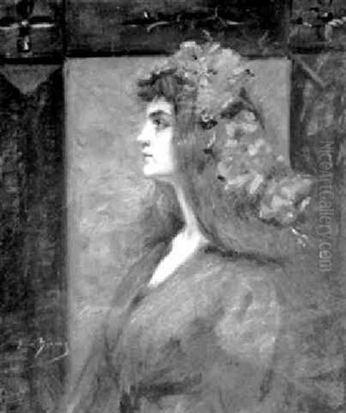 Portrait Of Mrs. Gordon Crawford Oil Painting by Alice Pike Barney