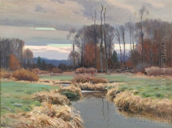 Marsh In Autumn Oil Painting by Frank A. Barney