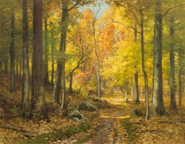 Path Through The Trees Oil Painting by Frank A. Barney