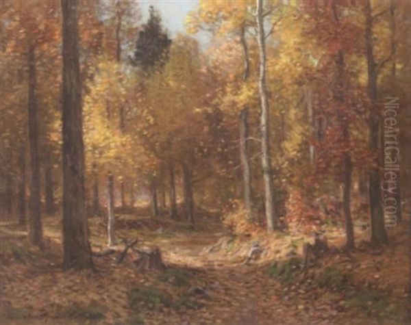 Landscape With Trees Oil Painting by Frank A. Barney