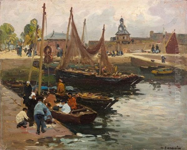 Retour De Peche Oil Painting by Henri Alphonse Barnoin