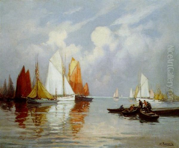 Retour De Peche Oil Painting by Henri Alphonse Barnoin