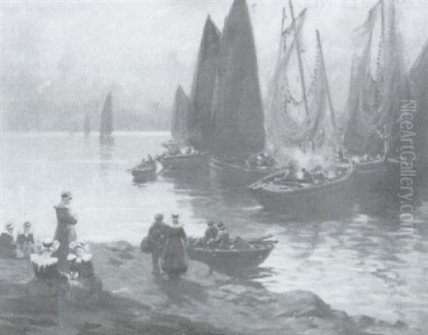 Retour De Peche by Henri Alphonse Barnoin