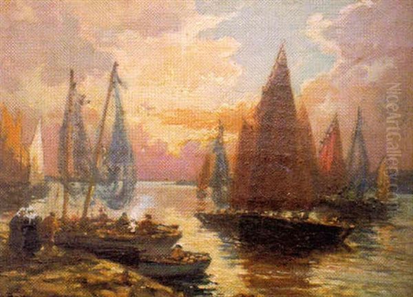 Retour De Peche by Henri Alphonse Barnoin