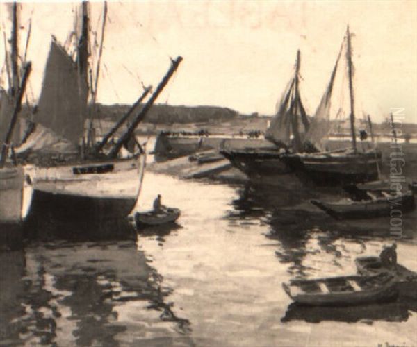 Bateaux De Peche Au Port by Henri Alphonse Barnoin