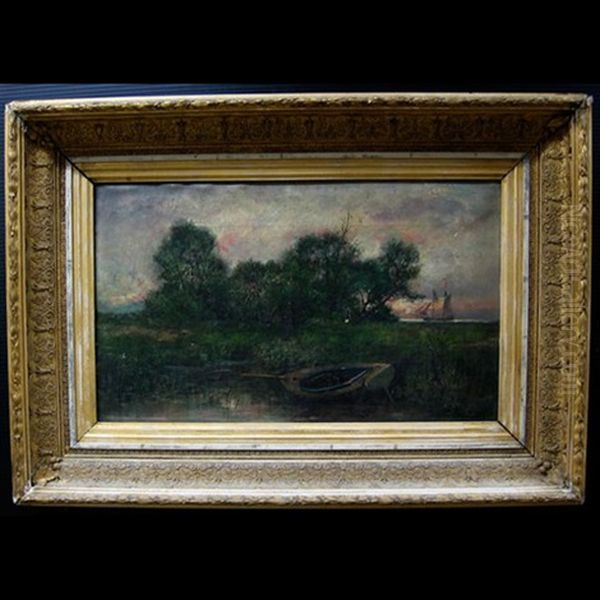 Landscape With Forgotten Boat Oil Painting by James Macdonald Barnsley