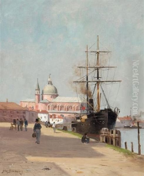 Harbour Scene (rouen, France) Oil Painting by James Macdonald Barnsley