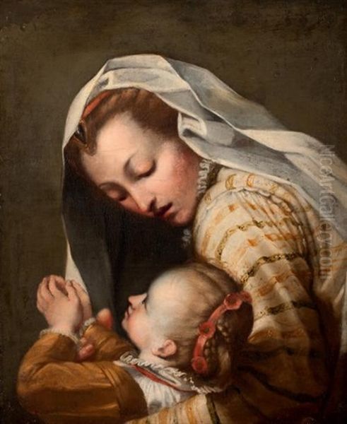 Mere Et Sa Fille Oil Painting by Federico Barocci