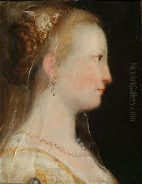 Kopfstudie Einer Dame Im Profil Oil Painting by Federico Barocci