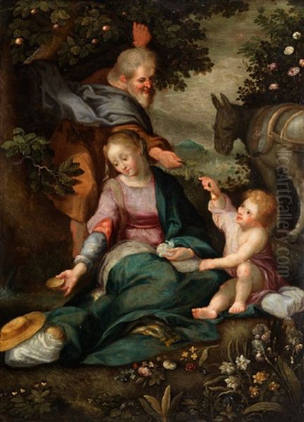 Die Heilige Familie Auf Der Flucht Nach Agypten Oil Painting by Federico Barocci