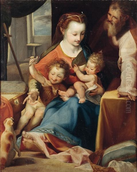 Heilige Familie Mit Johannes Dem Taufer Oil Painting by Federico Barocci