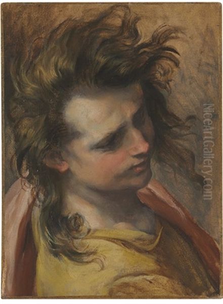 Head Of Saint John The Evangelist, An Oil Study For The Entombment Of Christ In The Church Of Santa Croce, Senigallia Oil Painting by Federico Barocci