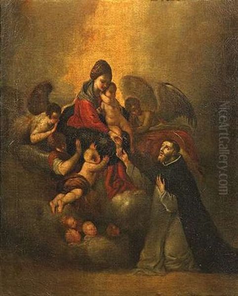 Rosenkranzmadonna Mit Dem Hl. Dominikus Oil Painting by Federico Barocci