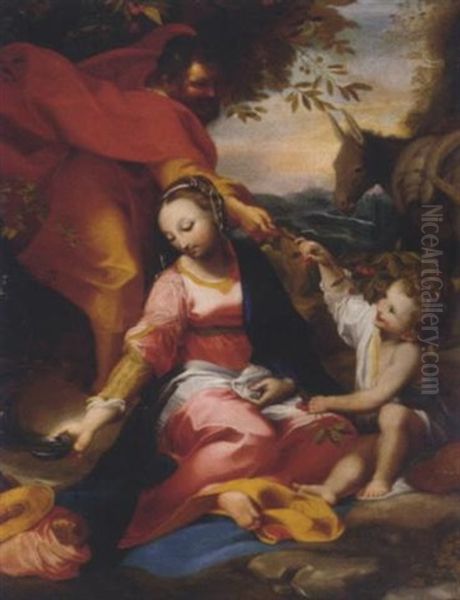 Rest On The Flight Into Egypt Oil Painting by Federico Barocci