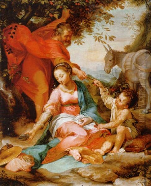 El Descanso En El Retorno De Egipto Oil Painting by Federico Barocci