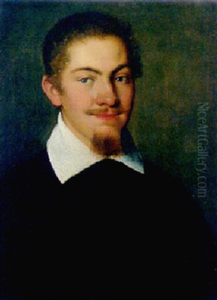 Portrait Of A Gentleman In A Black Jacket And A Lace Collar Oil Painting by Federico Barocci