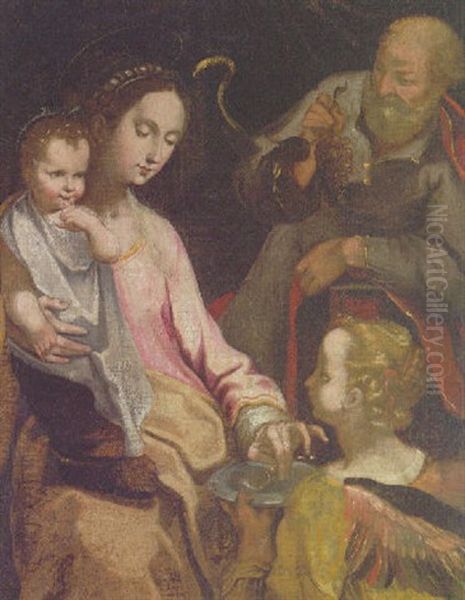 The Holy Family With An Angel Oil Painting by Federico Barocci