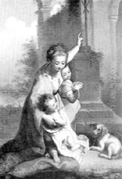 Mother With Two Children Oil Painting by Federico Barocci