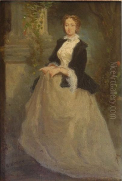 Portrait D'une Elegante Oil Painting by Henri Charles Antoine Baron