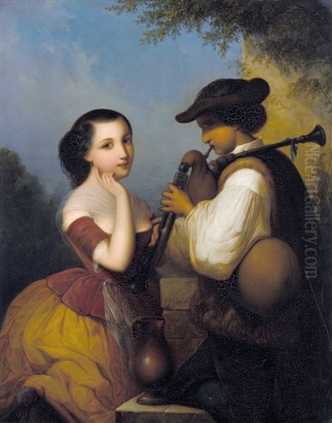 Le Concert Rustique Oil Painting by Henri Charles Antoine Baron