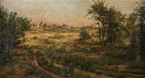 Fermes Au Bout D'un Chemin Oil Painting by Theodore Baron