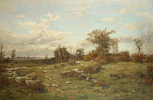 Landschap Met Herderin En Geit Oil Painting by Theodore Baron