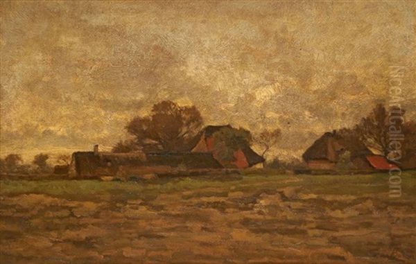 Village En Campine Oil Painting by Theodore Baron