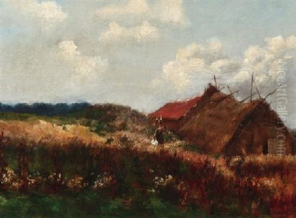 Bauernkate In Den Feldern Oil Painting by Theodore Baron