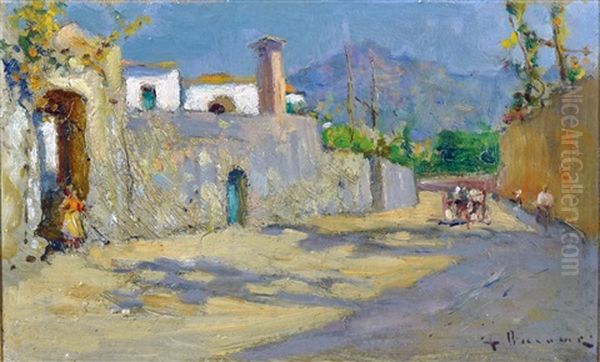 Strada Soleggiata Oil Painting by Carlo Adolfo Barone